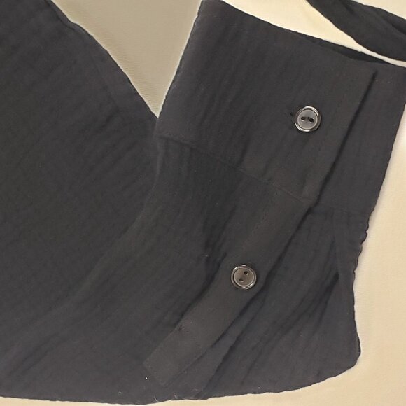 Andie Swim The Corvo Button-Up Women's XS Black Cotton Gauze Beach & Resort Wear - Picture 12 of 16